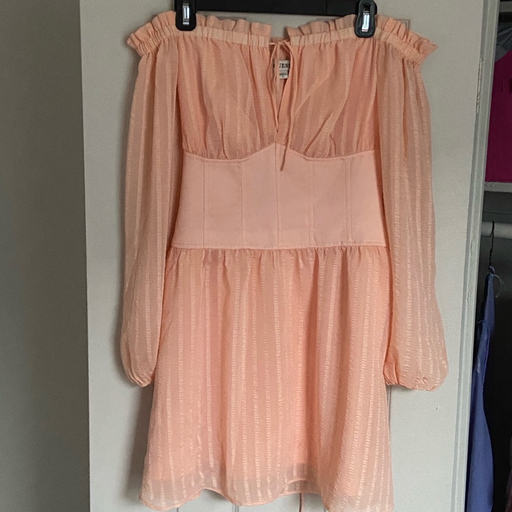 Dress with attached corset